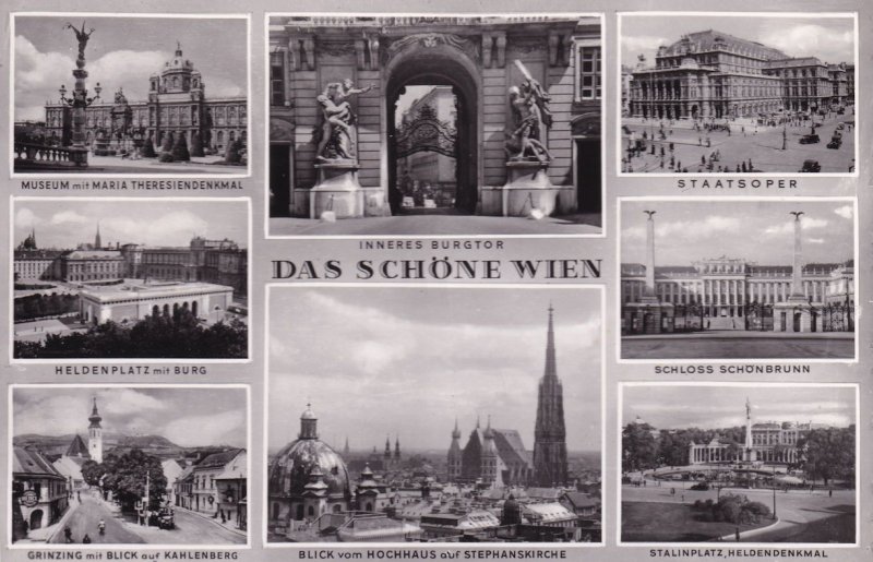 Das Schone Wien Austria Multi View Old Postcard