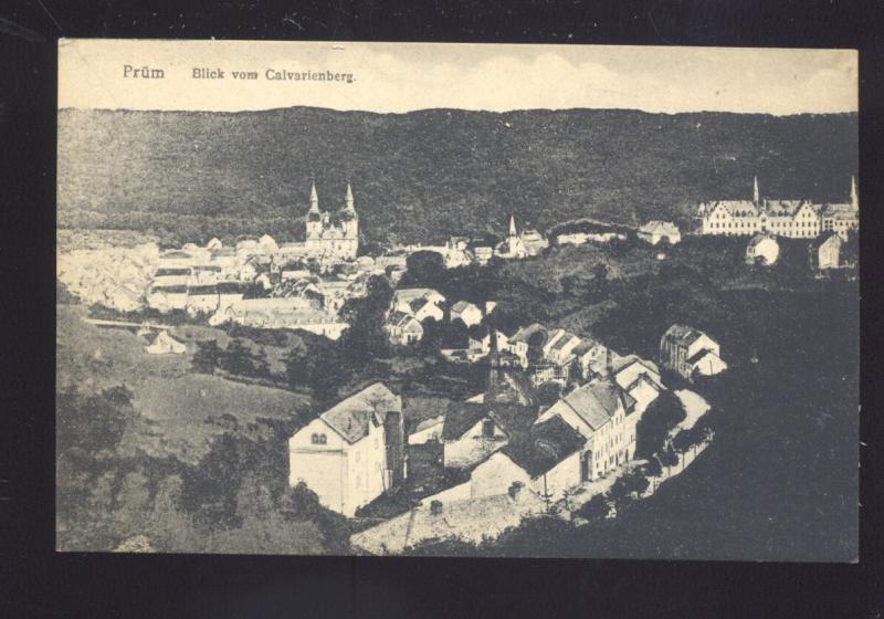 PRUM BLICK VOM CALVARIENBERG GERMANY ANTIQUE VINTAGE POSTCARD