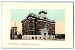 c1910 Town Hall St. Boniface Winnipeg Manitoba Canada Antique Postcard