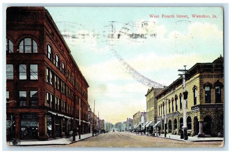 1909 West Fourth Street Exterior Building Waterloo Iowa Vintage Antique Postcard