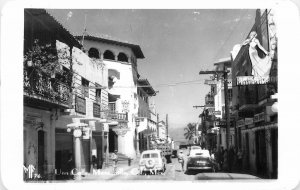 Postcard RPPC Mexico Manzanillo Street Truck Automobiles 23-5378
