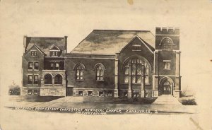 '09 RPPC Real Photo, Methodist, M.E. Church, Zanesville, OH,Old Postcard