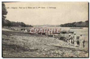 Old Postcard Army Avignon Bridge over the Rhone by the 7th Genie L & # 39ater...