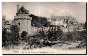 Old Postcard Vannes Tower of Connetable and Ramparts