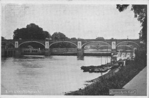 Richmond Lock & Weir Sunbury Middlesex Thames Old RPC Postcard