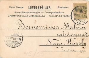 Hungary 1904 vintage postcard Isten ... Godspeed tripper couple farewell goodbye