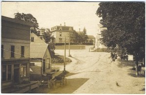 East Machias ME Street View Pool Parlor French Meats RPPC Real Photo Postcard