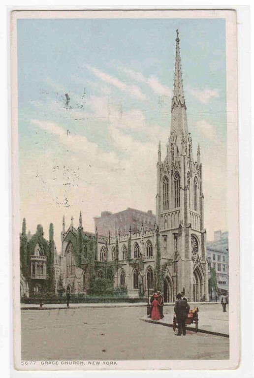 Grace Church New York City NY 1914 Phostint postcard