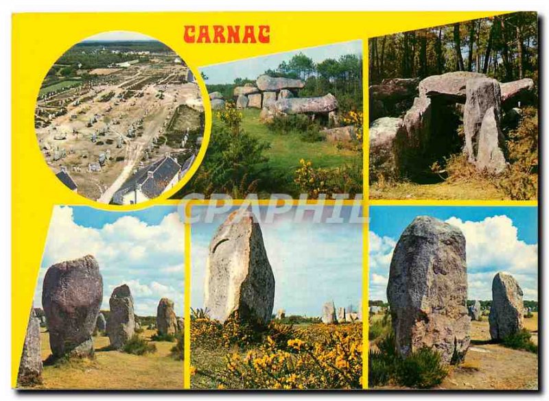 Postcard Modern Colors of Brittany Carnac Alignments of Menhirs