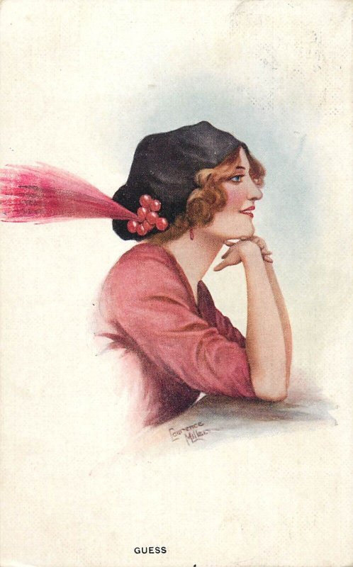 Glamor beauty drawn women portraits various artists lot of 12 vintage postcards