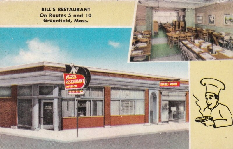Massachusetts Greenfield Bill's Restaurant Routes 5 and 10 sk881