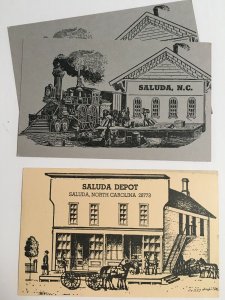 3 Saluda NC Train Depot Postcards  
