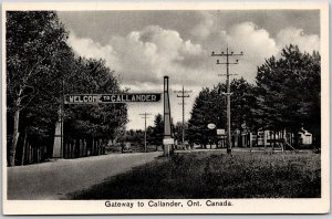 Gateway To Callander Ontario Canada Welcome Sign Post Postcard