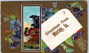 MORLEY, IA Iowa    GREETINGS From MORLEY  Embossed   c1910s   Postcard