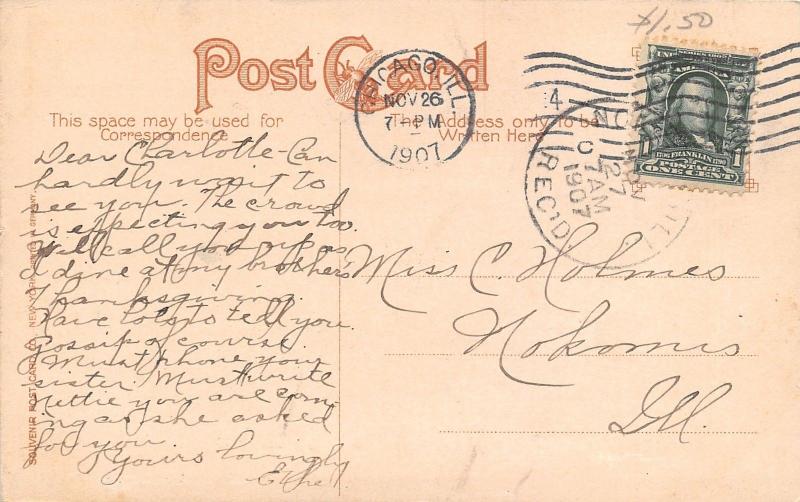 Chicago Illinois~Masonic Temple~1907 Souvenir Post Card Co Postcard