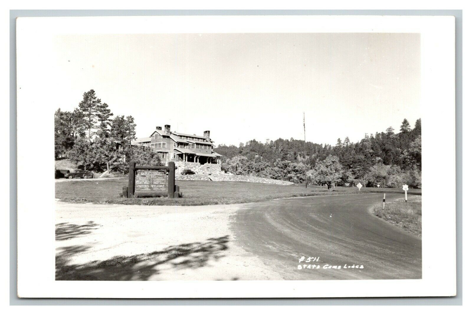 Vintage 1940's RPPC Postcard Custer State Park Game Lodge Hotel South