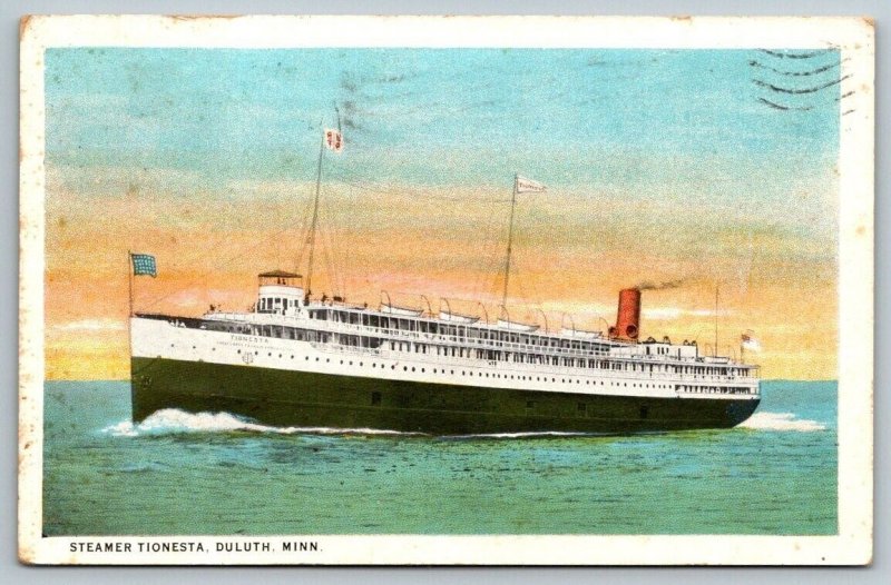 Steamer  Tionesta  Duluth  Minnesota  Postcard  1936