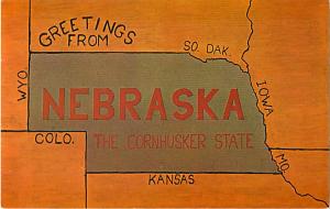 A simple Greetings from Nebraska Map Card NE