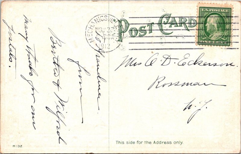 Vintage Postcard Thanksgiving Turkey JQ14