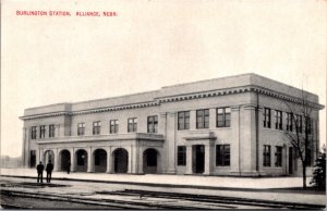 Postcard Burlington Station in Alliance, Nebraska