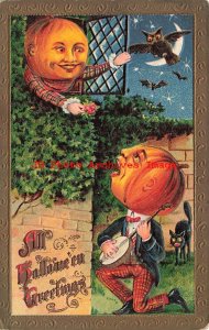 325289-Halloween, Gottschalk No 2171-5, Pumpkin Head Man Singing to Woman