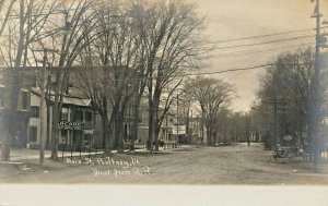 Paultney VT Main Street West From R.R. Station Arcade Hotel Clothing Store RPPC