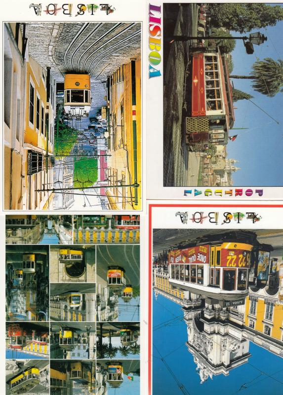 Portugal Lisboa Bus Transport Bundle of 4x Buses Postcard s