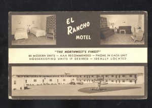 WILLISTON NORTH DAKOTA EL RANCHO MOTEL INTERIOR B&W ADVERTISING POSTCARD ND