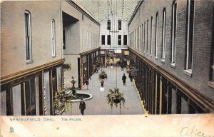 Springfield Ohio c1910 Postcard The Arcade Hotel Shops Railroad Station by Tucks