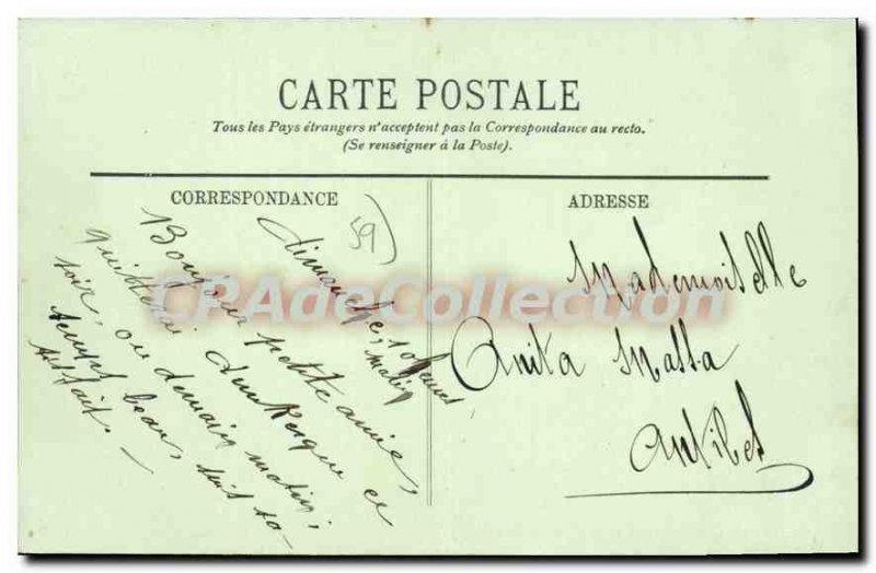 Old Postcard Dunkerque Place Jean Bart