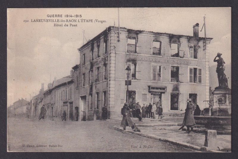 FRANCE, Vintage postcard, Raon-l'Étape, Hotel du Pont, WWI