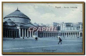 Old Postcard Italy Italia Napoli Piazza Plebiscito