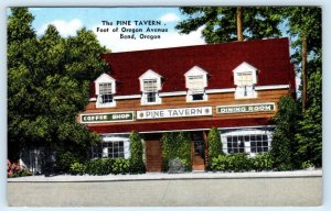 BEND, Oregon OR ~ Roadside PINE TAVERN Restaurant c1940s Linen Postcard