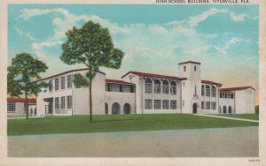 HIGH SCHOOL BUILDING TITUSVILLE FLORIDA POSTCARD (c. 1930s)