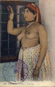 Arab Nude 1920 postal used on front, writing on back