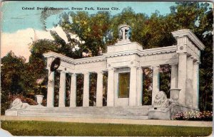 Postcard MONUMENT SCENE Kansas City Kansas KS AM6931