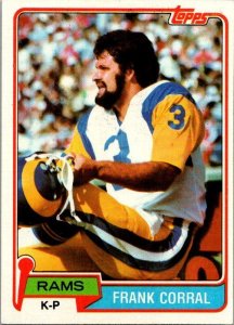 1981 Topps Football Card Frank Corral Los Angeles Rams sk10406