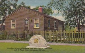 Illinois Galesburg Birthplace Of Carl Sandburg 1952 Curteich