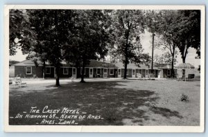 Ames Iowa IA Postcard RPPC Photo The Casey Motel On Highway 69 North Of Ames