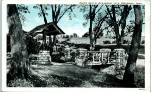 1940s Scenic Spot in Edmundson Park Oskaloosa Iowa Postcard