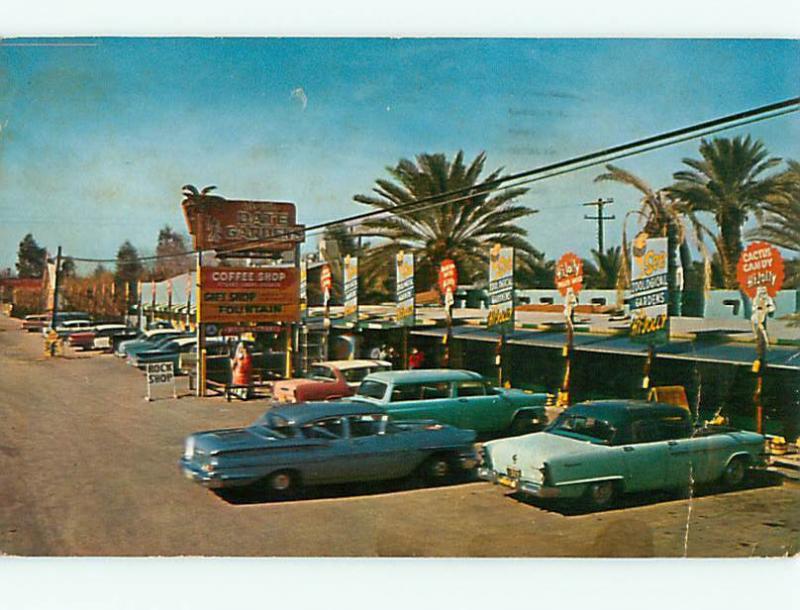 Vintage Post Card Jolly Date Gardens Zoo Street Scene East Mesa Arizona   # 5160