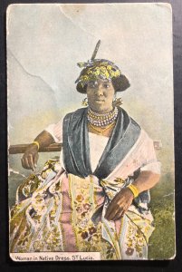 Mint St Lucia West Indies Color picture Postcard Woman In Native Dress