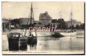 Old Postcard Saint Malo Bassin Flot And Chateau Charter