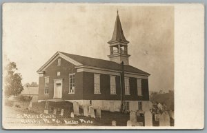 MAHANOY PA ST. PETERS CHURCH & CEMETERY ANTIQUE REAL PHOTO POSTCARD RPPC