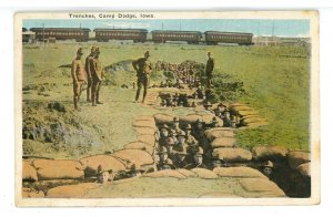 Military - WWI, Camp Dodge, Iowa. Trenches & Troops