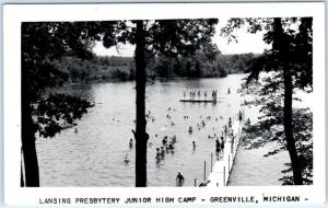 RPPC  GREENVILLE, Michigan  MI   LANSING PRESBYTERIAN Junior High Camp Postcard