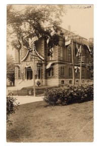 Real Photo Court House During August Carnival, Bath, Maine,