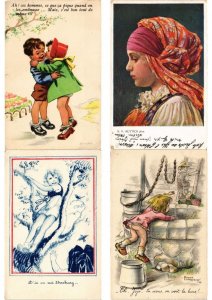 CHILDREN COMIC GREETINGS Mostly ARTIST SIGNED 2000 Vintage Postcards (L6149)