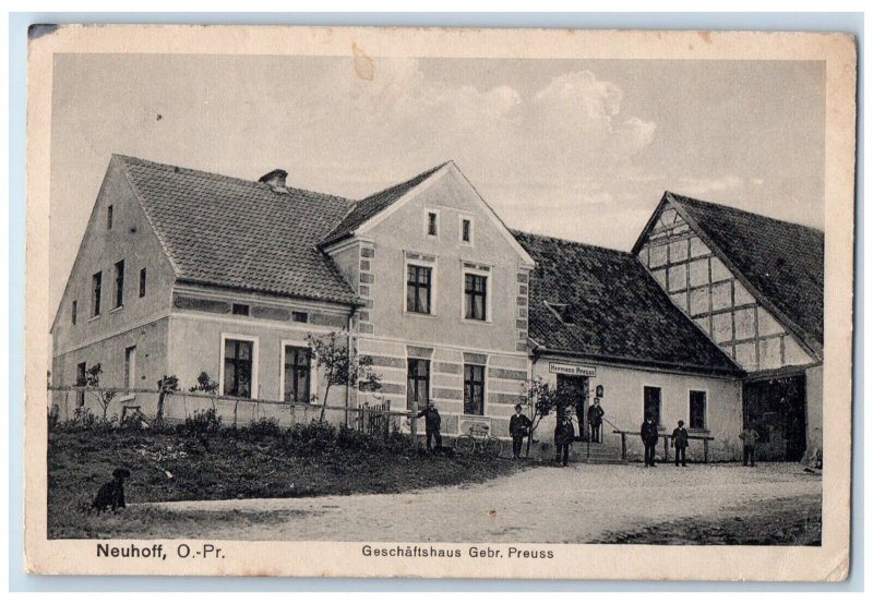 1916 Neuhoff O Pr. Herman Preuss Bicycle Dirt Road Germany Antique Postcard 