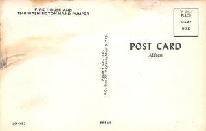 Fire House Washington Hand Pumper Postcard